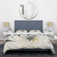 Made in Canada - The Twillery Co. White Stained Glass Floral Art - Duvet Cover Set