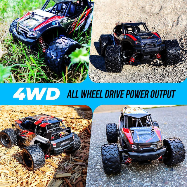 MotionGrey 1:18 Remote Control RC Car High-Speed 35km/h 4WD RC 2.4 Ghz Toy Off Road Monster Truck Buggy All Terrain Red in Toys & Games - Image 4
