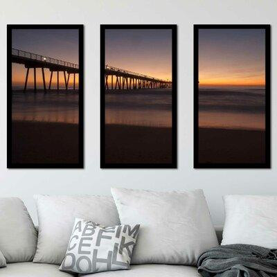 Made in Canada - Highland Dunes Sunset Pacific Pier II by Bill Carson Photography - 3 Piece Picture Frame Photograph Pri in Home Décor & Accents