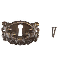 UNIQANTIQ HARDWARE SUPPLY Victorian Antique Brass Keyhole Cover