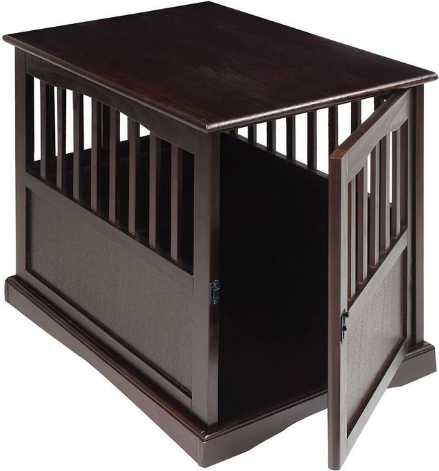 NEW WOODEN MEDIUM PET CRATE & END TABLE ESPRESSO 432052 in Other Tables in Alberta
