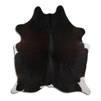 Foundry Select Tapis noir / blanc en cuir de vache fabriqué à la main Bhahadur