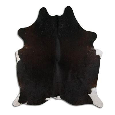 Foundry Select Tapis noir / blanc en cuir de vache fabriqué à la main Bhahadur in Rugs, Carpets & Runners in Québec
