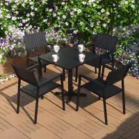 Corrigan Studio Outdoor Table And Chair Combination Waterproof Sunscreen Patio Outdoor Leisure Tables And Chairs