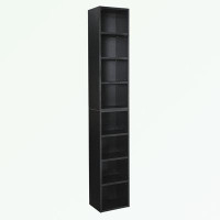hanada Tall Narrow Bookcase With 8-Tier Adjustable Shelves
