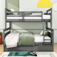 Harriet Bee Drako Twin Over Full Bunk BedWood Bunk Bed With Trundle