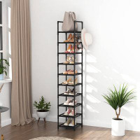 Rebrilliant Rebrilliant Tall Narrow Shoe Rack For Entryway, 10-Tier Sturdy Metal Shoe Shelf Storage 10-15 Pairs Of Shoes