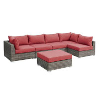 Hollywood Decor 6 Piece Patio Sectional with Cushions