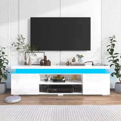 Ivy Bronx Led Tv Stand For 75 Inch Tv, Modern Tv Stand With Power Outlet