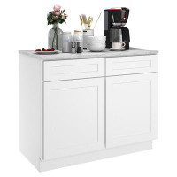 HOMEIBRO Kitchen Base Cabinets with 2-Drawers and Adjustable Shelf