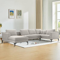 Ivy Bronx Reversible Upholstered Sofa Supports 5 People, Matching Pillows for Added Comfort