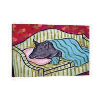 East Urban Home Pot Belly Pig Nap On Couch - Wrapped Canvas Painting