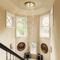 House of Hampton Stunning Contemporary Crystal Chandelier - 86 Inch Height, LED Compatible