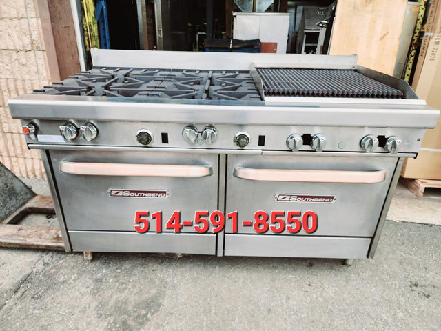 Poele , Cuisiniere , Stove , Range , Southbend 4 burner + grill 4 bruleurs + grille BBQ , 2 Four , 2 Oven, Gas , Gaz in Industrial Kitchen Supplies in Greater Montréal
