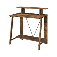 Millwood Pines ACME Nypho Writing Desk In Weathered Oak And Black
