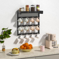 Rubbermaid Coffee Mug Holder Wall Mounted, Mug Rack Organizer For Home Kitchen Display And Collection, Metal Cup Holder