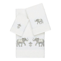 Lark Manor Quinn 100% Turkish Cotton Embellished 3 Piece Towel Set
