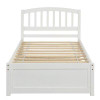 Red Barrel Studio Twin Size Platform Bed Wood Bed Frame With Trundle