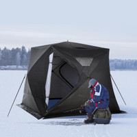 Ice fishing tent 94.5"x94.5"x82.75" Black