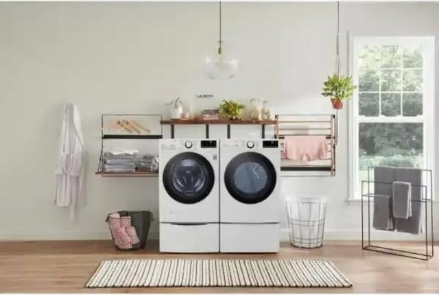 LG WM3600HWA 27 Front Load Washer 5.2 cu. ft. And DLE3600W 27 Electric Dryer Wi-Fi Enabled Pair Sale in Washers & Dryers in Mississauga / Peel Region - Image 4