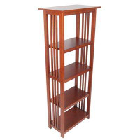 Charlton Home Kingsland Wooden Traditional Design Bookcase With 4 Shelves
