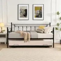 August Grove Brenlyn Twin Metal Daybed with Trundle