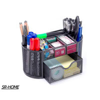 SR-HOME Desk Organizer With 9 Compartments, Different Sizes And Shapes For All Kinds Of Office Supplies, Durable Steel M