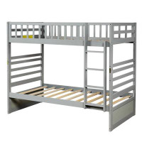 Harriet Bee Twin Bunk Beds For Kids With Safety Rail And Movable Trundle Bed