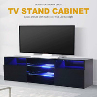 NEW 52 IN HIGH GLOSS LED TV STAND BLACK S3035