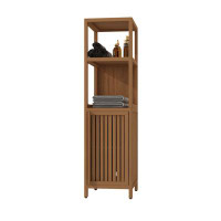 Ikkle Large Capacity Multifunctional Bamboo Storage Cabinet Furniture For Bathroom And Living Room