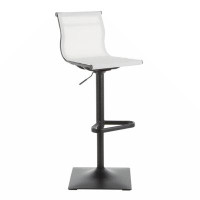 Ebern Designs Mirage Contemporary Barstool In Black Metal And White Mesh Fabric By Lumisource