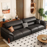 Crafts Design Trade 110.24" Brown Genuine Leather+Leather Match Modular Sofa