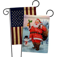 Ornament Collection Joyful Santa Garden Flags Pack Christmas Winter Yard Banner 13 X 18.5 Inches Double-Sided Decorative