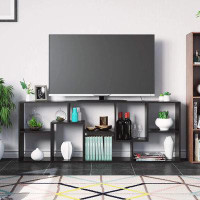 Latitude Run® Bookcase Display Shelf Organizer, TV Stand Horizontally Or Vertically