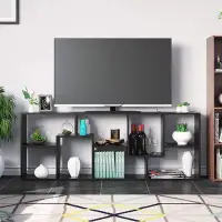 Latitude Run® Bookcase Display Shelf Organizer, TV Stand Horizontally Or Vertically