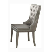Lark Manor Madaket Tufted Upholstered Side Chair in Champagne Silver