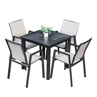 Hokku Designs Plastic wood outdoor table and chair combination