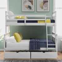 Harper Orchard Grote Twin Over Full 2 Drawer Solid Wood Standard Bunk Bed by Harper Orchard