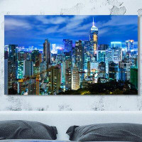 Picture Perfect International 'Hong Kong City at Night II' Photographic Print on Wrapped Canvas