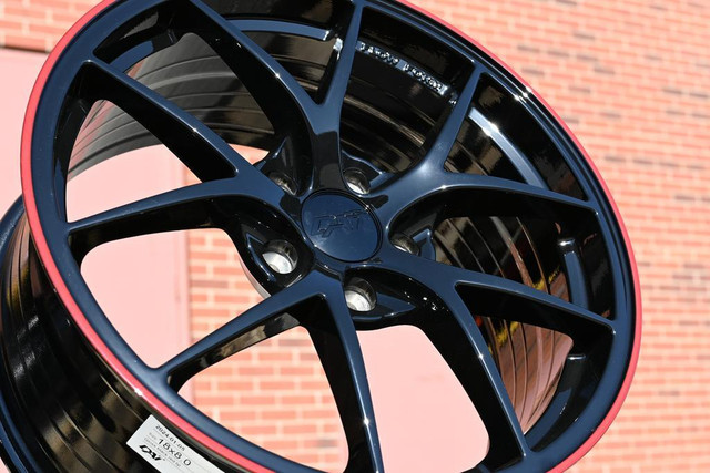 Dai SKY Gloss Black red rim New(4pcs) 5x114.3 18x8 Rim Subaru WRX STI Rim Honda Civic Mazda 3 7558 Rim crv rav4 wheel in Tires & Rims in Toronto (GTA) - Image 4