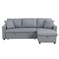 Senrob 3 - Piece Upholstered Pull Out Sectional Sleeper Sofa With Storage Chaise