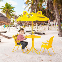 Kids Garden Table and Chair Set 19.5" x 19.5" x 19.75" Yellow