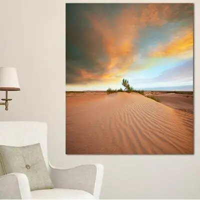 Design Art 'Green Plants in Wide Desert' Photographic Print on Wrapped Canvas