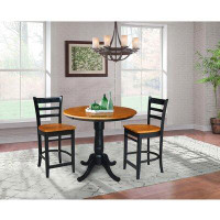 International Concepts Counter Height Extendable Solid Wood Dining Set