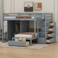 Cosmic Full Over Twin Bunk Bed with Desk, Drawers and Shelves