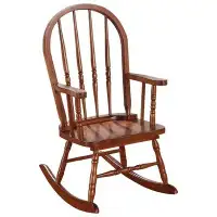 Lux Comfort 28x 21 x 16_Classic Honey Brown Wooden Youth Rocking Chair