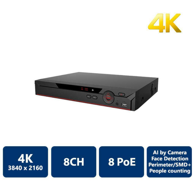 Promo! DAHUA OEM 8 CHANNEL COMPACT 1U 8POE 4K&H.265 NETWORK VIDEO RECORDER(FDNV41A08-P8-4K-S2L) in General Electronics