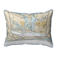 East Urban Home Venice To Manasota Key, Florida Nautical Map Corded Indoor/Outdoor Pillow