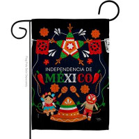 Breeze Decor Independencia De Mexico Garden Flag Nationality Regional 13 X18.5 Inches Double-Sided Decorative House Deco