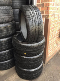 20 inch PORSCHE OEM STAGGERED SET OF 4 USED WINTER TIRES MICHELIN PILOT ALPIN PA4 N0 255/40R20 285/35R20 TREAD 95%